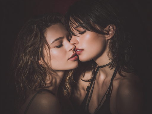 People connecting in a lesbian chat room, sharing messages in an inclusive online adult environment.
