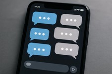 Modern messaging scene with active chat bubbles and typing indicators